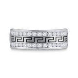 14K Gold Round Diamond Grecco Wedding Anniversary Band 3/4 Cttw
