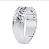 14K Gold Round Diamond Grecco Wedding Anniversary Band 3/4 Cttw