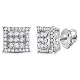 14K White Gold Round Diamond Square Cluster Earrings 1/4 Cttw
Style Code Pc15652Ea/w
