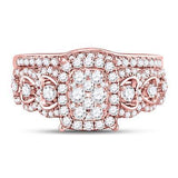 14K Rose Gold Round Diamond Bridal Wedding Ring Set 7/8 Cttw
Style Code Pc15671Ra/rg