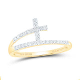 1/6 Ctw-Dia Cross Ring Yellow