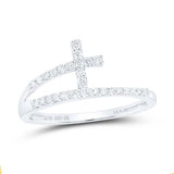 1/6 Ctw-Dia Cross Ring White