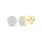 10K Gold Round Diamond Earrings 1/20Cttw