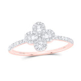 10K Gold Clover Ring 1/3Ctw-Dia Rose