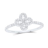 10K Gold Clover Ring 1/3Ctw-Dia White