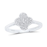 10K Gold Clover Ring 1/5 Ctw-Dia