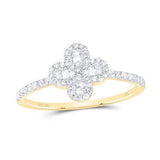 10K Gold Clover Ring 1/3Ctw-Dia Yellow