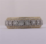 10K Yellow Gold Round Diamond Statement Cluster Band Ring 1-1/4 Cttw