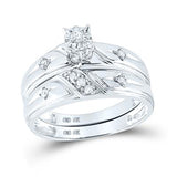 10K Gold Round Diamond Matching Wedding Ring Set 1/5 Cttw