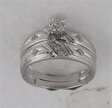 10K Gold Round Diamond Matching Wedding Ring Set 1/5 Cttw