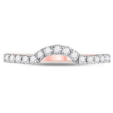 14K Gold Round Diamond Curved Wedding Band Ring 1/4 Cttw