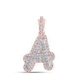 10K Gold Round Diamond A Initial Pendant 1/5Cttw White Apparel & Accessories