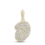 10K White Gold Round Diamond O Initial Letter Pendent 1/5 Cttw