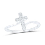 1/12 Ctw-Dia Nk Cross Ring White