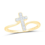 1/12 Ctw-Dia Nk Cross Ring Yellow