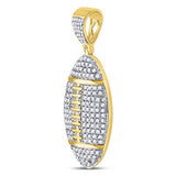 10k Yellow Gold Diamond Football Pendant 1-1/3 CTTW