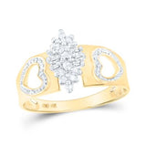 10k solid gold heart cluster ring