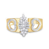 10k solid gold heart cluster ring