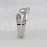 10K Gold Diamond Heart Matching Wedding Ring Set 1/2 Cttw