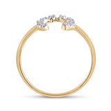 14K Yellow Gold Diamond Lucky Horseshoe Ring 1/20 Cttw