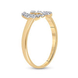 14K Yellow Gold Diamond Lucky Horseshoe Ring 1/20 Cttw