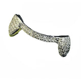 Sterling Silver Bar And Fangs With Cz