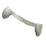 Sterling Silver Bar And Fangs With Cz