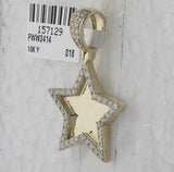 10K Yellow Gold Round Diamond Picture Memory Star Charm Pendant 7/8 Cttw