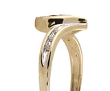 10K Two-Tone Gold Diamond Heart Frame Ring 1/12 Cttw