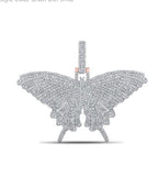 14K Gold Round Diamond Butterfly Moth Charm Pendant 2-3/4 Cttw Style Code Gndpd679 Rose