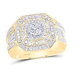 10K Yellow Gold Mens Ring 1-1/3Ctw-Dia