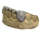Diamond Cut Bar With Iced Out Fangs