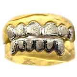Monotone Diamond Dust Grillz with Polished Rim Set