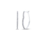 10K Gold Round Diamond Heart Hoop Earrings 1/8 Cttw Style Code Gie2240/W White