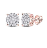 10K White Gold Round Diamond Circle Cluster Earrings 1/2 Cttw Style Code Eww2117/w Rose