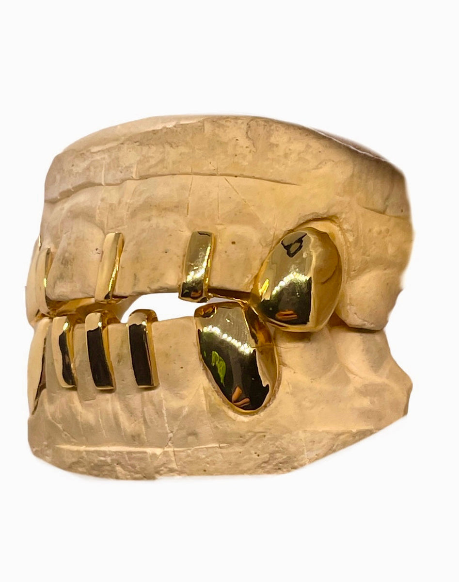 Bars with Solid Fang Grillz Top & Bottom Set Grillz Masters