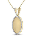 10K Yellow Gold Round Diamond Circle Picture Memory Pendant 5/8 Cttw Style Code Pm8396