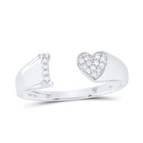1/10Ctw-Dia Initial I Ladies Heart Ring White