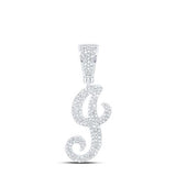 10K Gold Diamond J Initial Pendant 3/4 Cttw