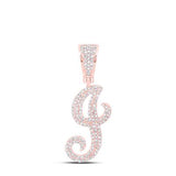 10K Gold Diamond J Initial Pendant 3/4 Cttw