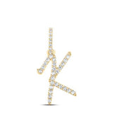 10K Gold Diamond K Initial Pendant 1/8 Cttw