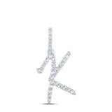 10K Gold Diamond K Initial Pendant 1/8 Cttw