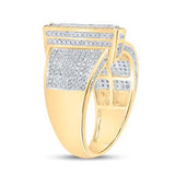 10K Two-Tone Gold Round Diamond F Initial Letter Ring 1 Cttw