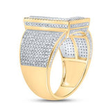 10K Two-Tone Gold Round Diamond L Initial Letter Ring 1-1/5 Cttw