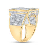 10K Two-Tone Gold Round Diamond R Initial Letter Ring 1-1/4 Cttw