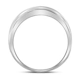 10K Or 14K Gold Round Diamond Mens Wedding 2-Row Band Ring 1/4 Cttw