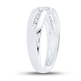 10K Gold Round Diamond Mens Wedding Band Ring 1/8 Cttw
