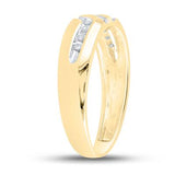 10K Gold Round Diamond Mens Wedding Band Ring 1/8 Cttw