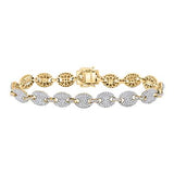 10K Yellow Gold Round Diamond Mariner Link Bracelet 5 Cttw