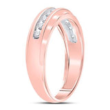 10K Two-Tone Gold Round Diamond Mens Wedding Band Ring 1/4 Cttw